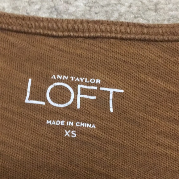 LOFT | Tan/Brown Cotton Tee - Picture 3 of 5